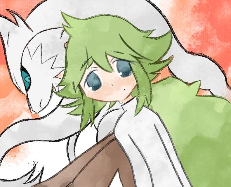 n & reshiram fanart