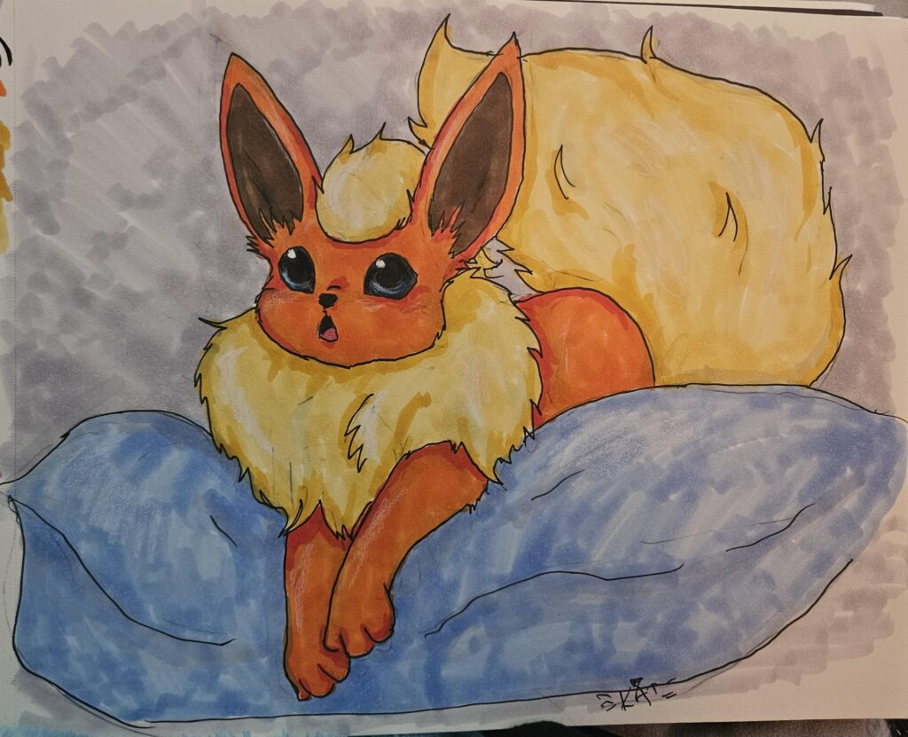 Flareon, my fav <3 pen and marker