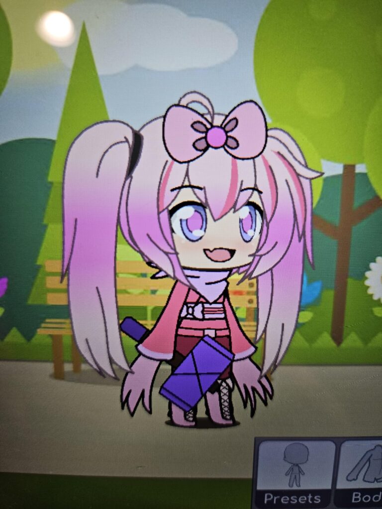 My sister attempted to make tinkaton in gacha life