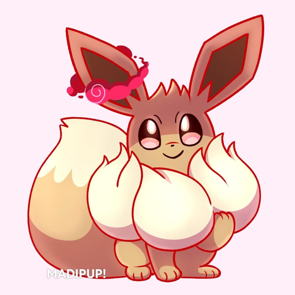 I miss playing Sword and Shield so I drew a Gigantamax Eevee 💕