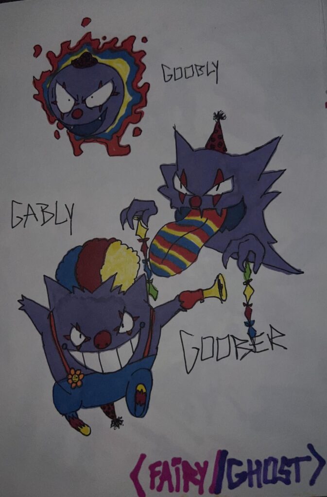 Here's a Fairy type Gengar line i made :)