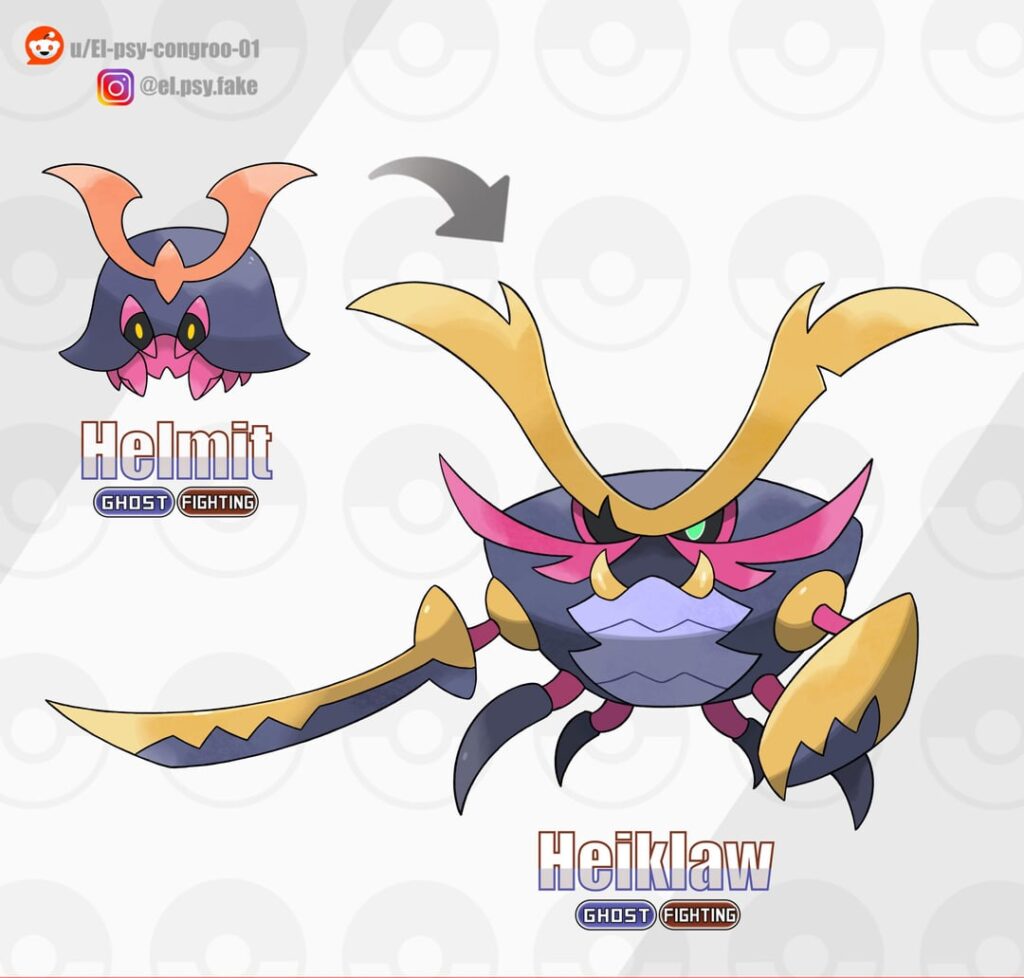 Samurai crab fakemon line [OC]