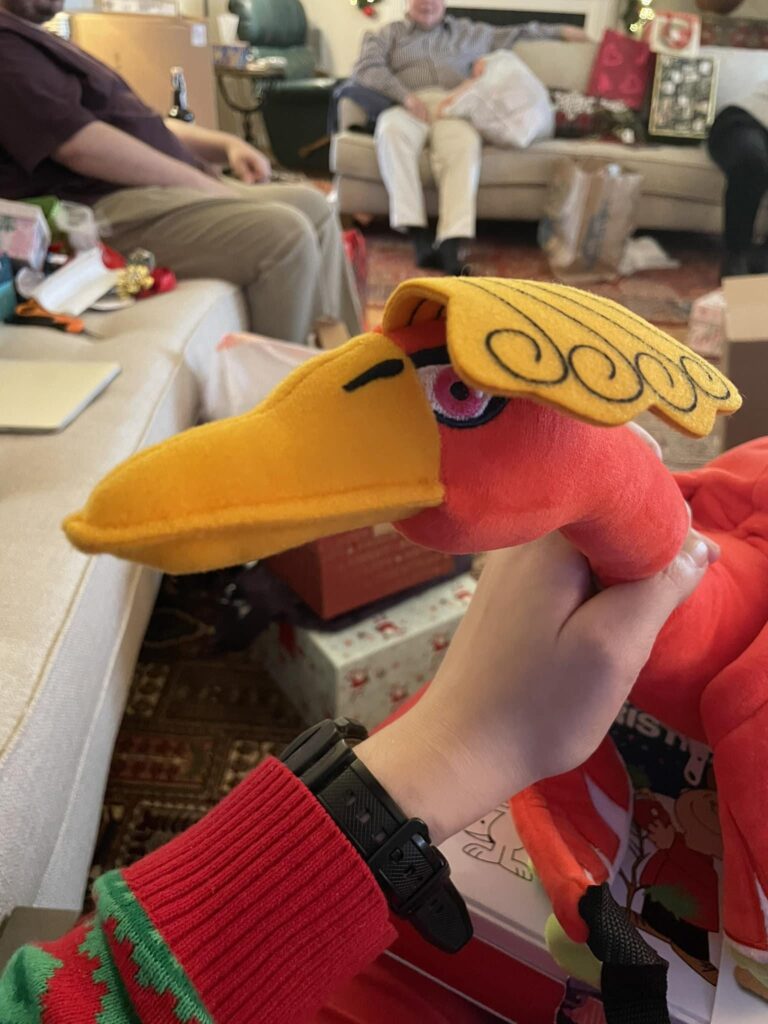 I got this Ho-oh plush for Christmas, but he's looking a little emo. An em-oh if you will