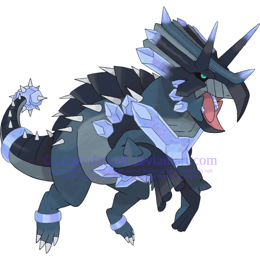 Legiceras is done! First member of the Ancient Order Trio and mascot of Pokémon Chromium, based on the Legislative branch, agatized fossils, triceratops, and ornithischia as a group