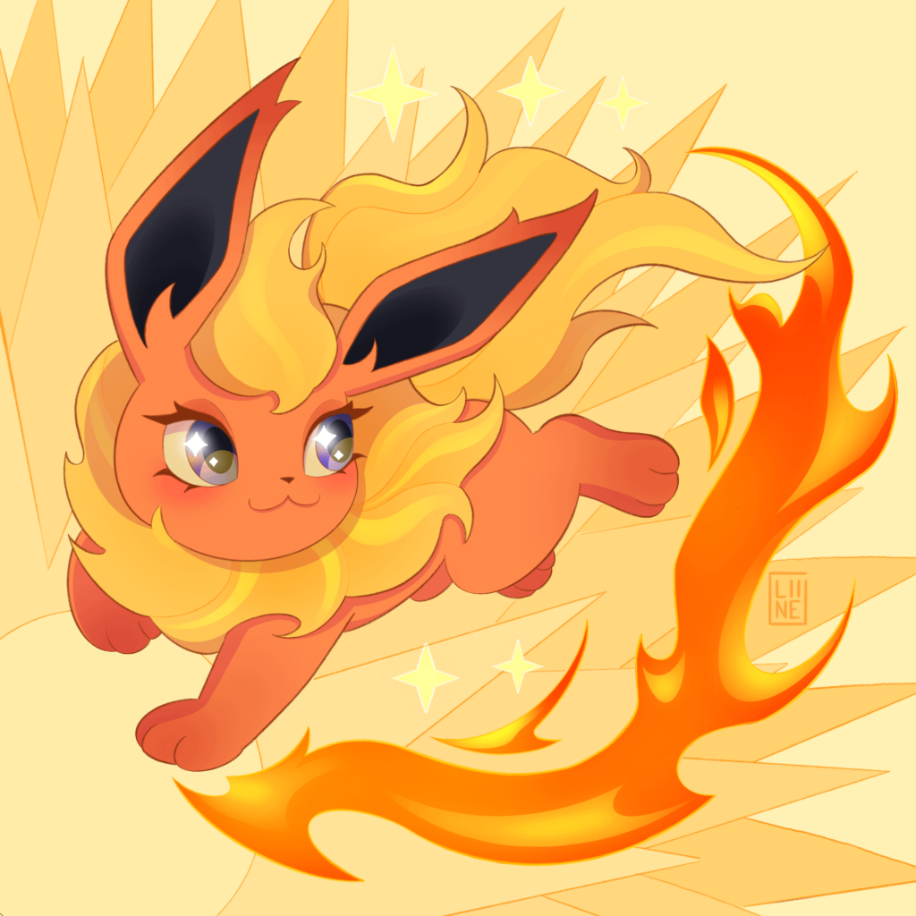 Flareon in shades of orange! I love this art I made, it was a commission from a few years ago.