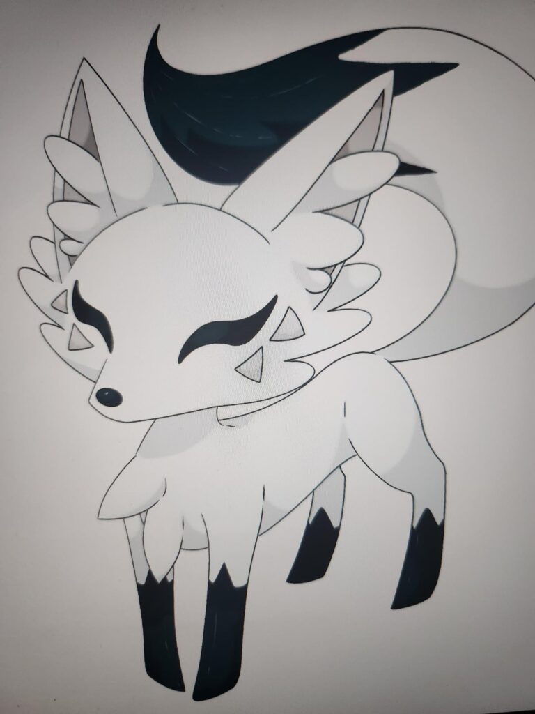 I scrapped this fox design because it was just looking off However I'm currently redesigning it! Also for its evolution do I go for red or blue?