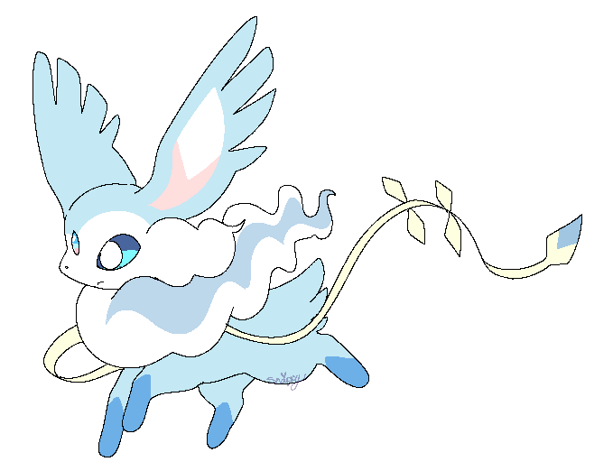 Hii I'm new here! Here's my recent fake-mon, Soareon! Flying type eeveelution! Gotta figure out what to do with em