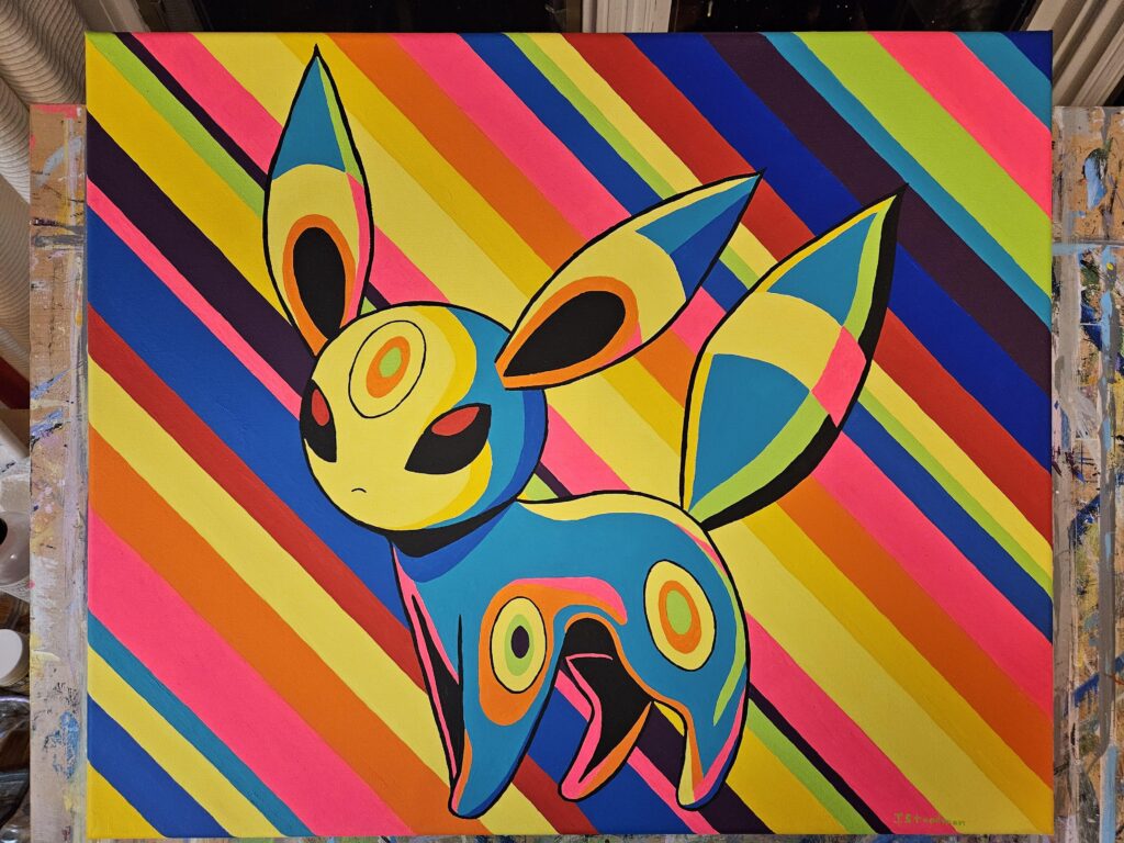 Colorful Umbreon. Acrylic on canvas 22" X 28"