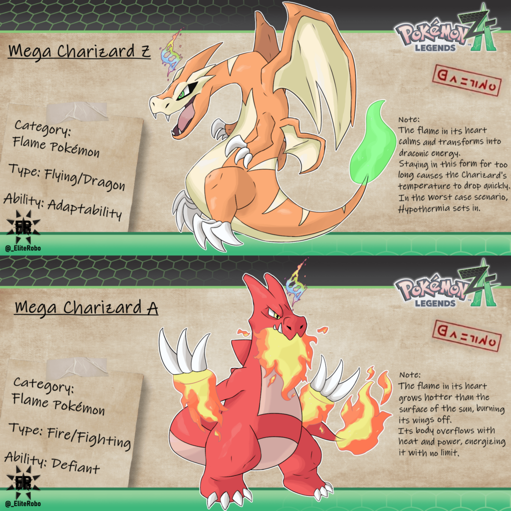 [OC] Mega Charizard Z & A!