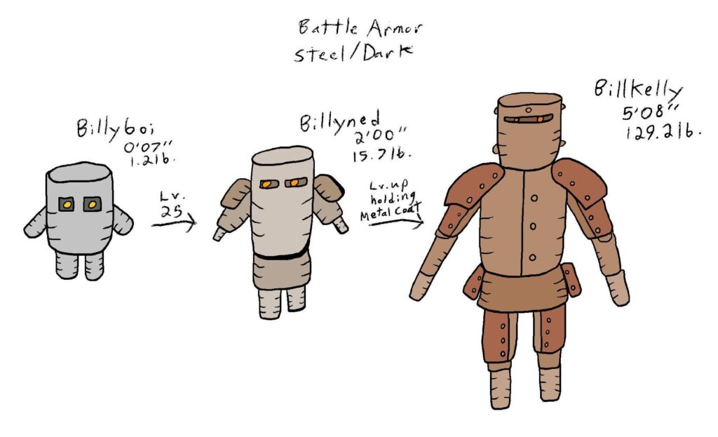 Fakemon based on Ned Kelly and billy cans