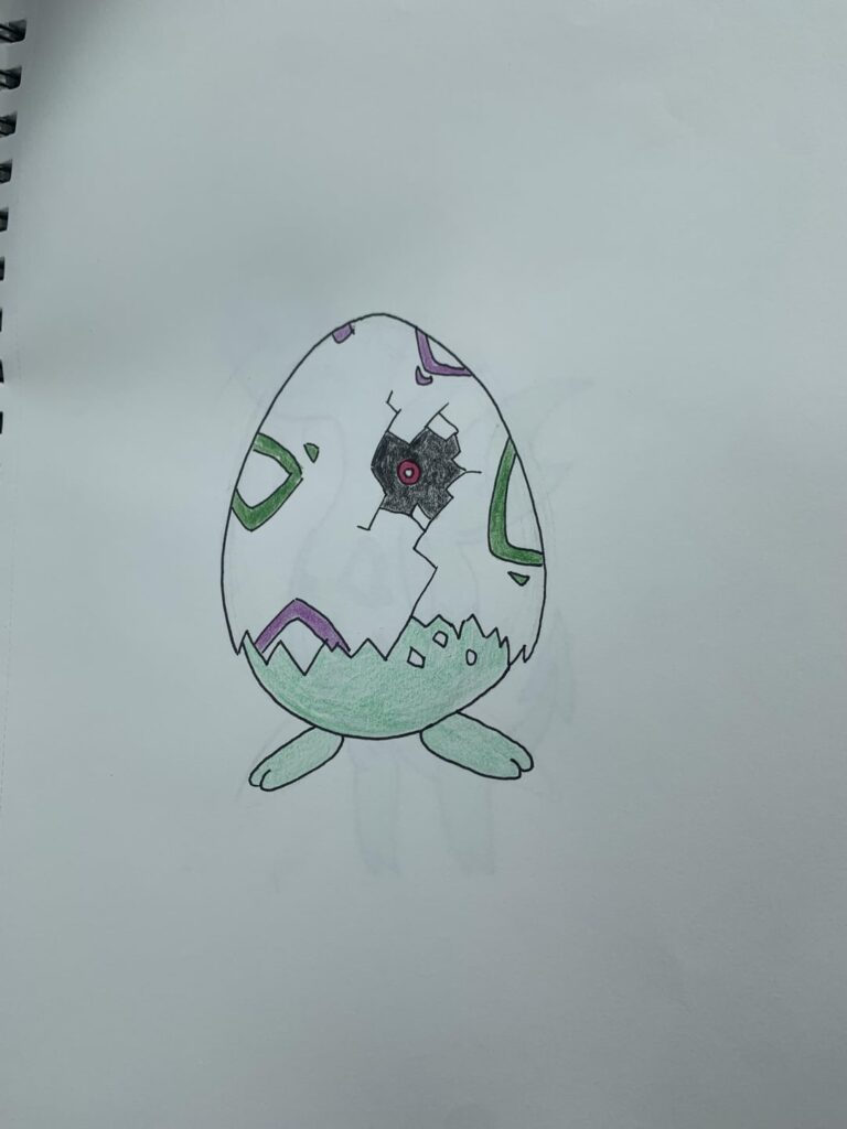 What if the Togepi line was based off raw eggs? Roguepi Roguetic and Roguekiss are Poison/Dragon Type.