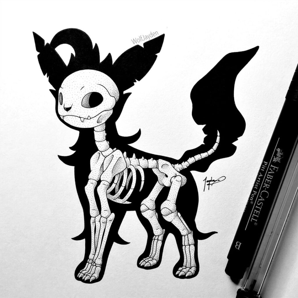 Leafeon, Glaceon, & Sylveon skeletons [OC]