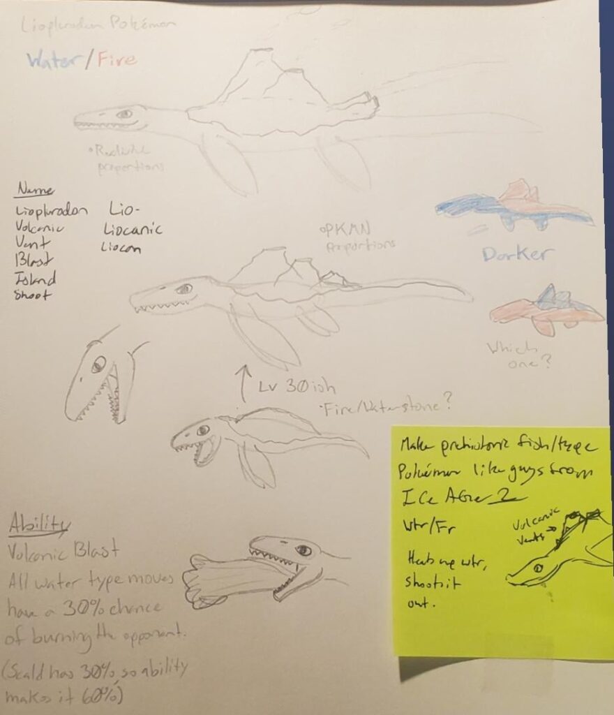 Need help naming this Liopleurodon Pokémon. Water/Fire Type