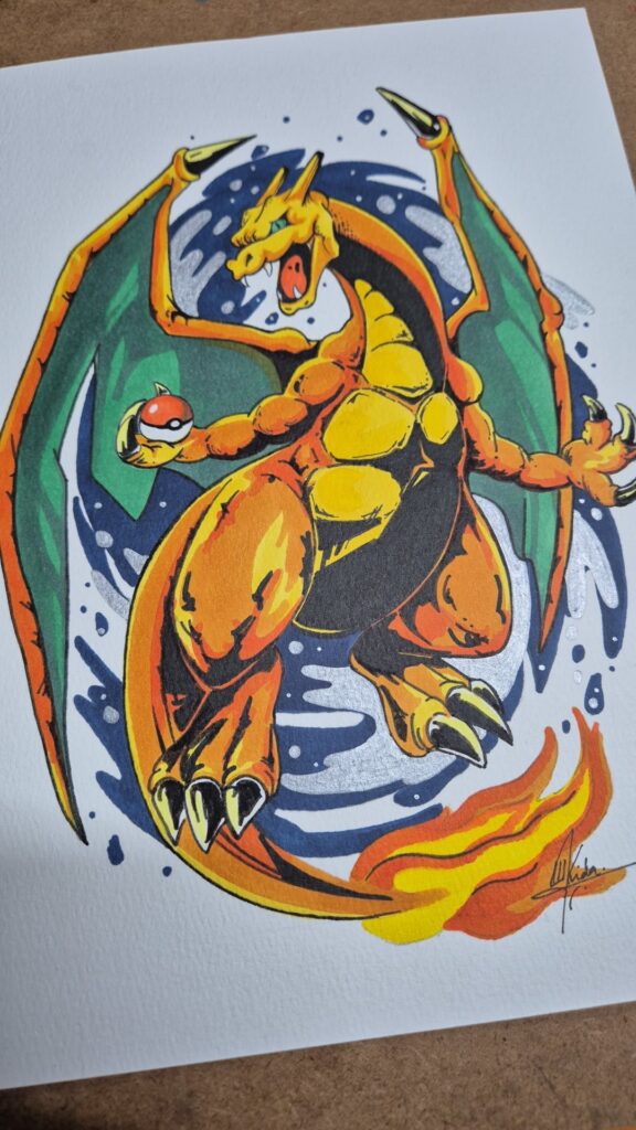 Charizard I drew with markers [OC]