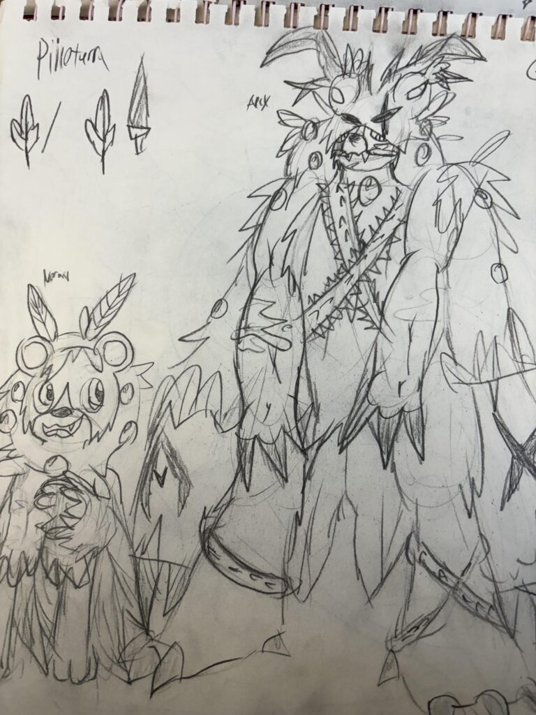 Behold, the Grass starter for the Omnia region! (I’m bad at colours, so it’s staying black and white)