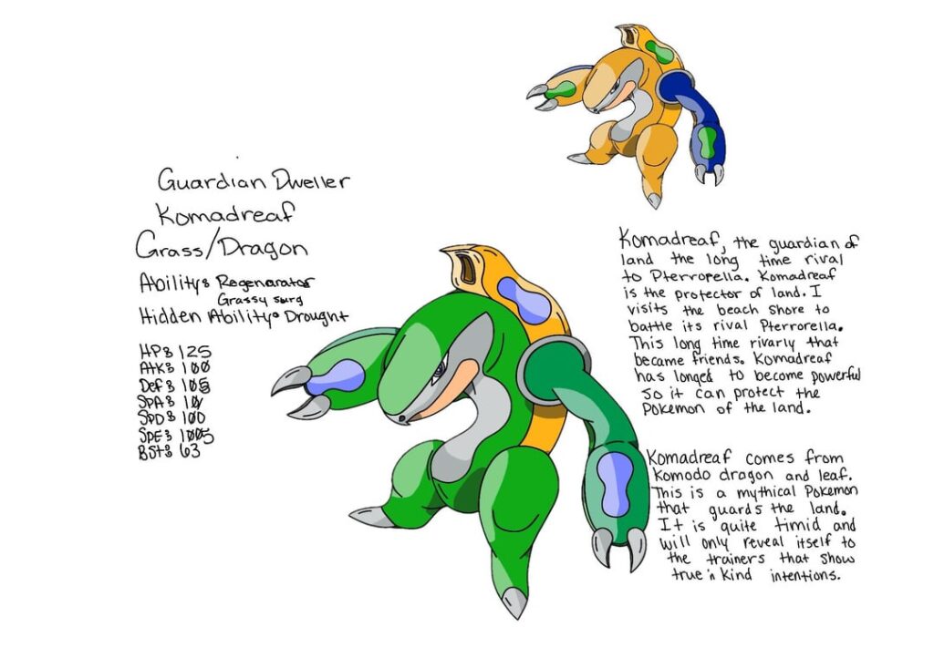The two rival mythical of my fakemon region Solterra.. one glides through seas and air while the other protects the dwelling land. Hope yall enjoy