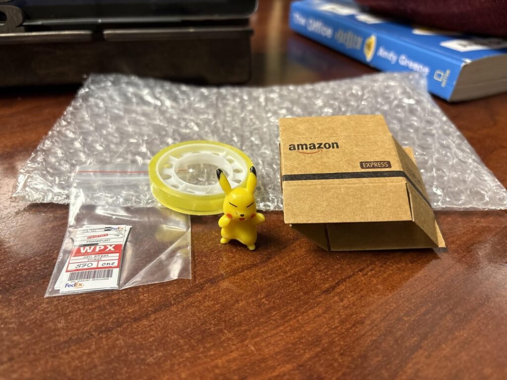 At my work we play this silly game where we hide smol things. I ordered some pokemon to hide & figured out a fun way to hide the really good ones like this tiny pikachu