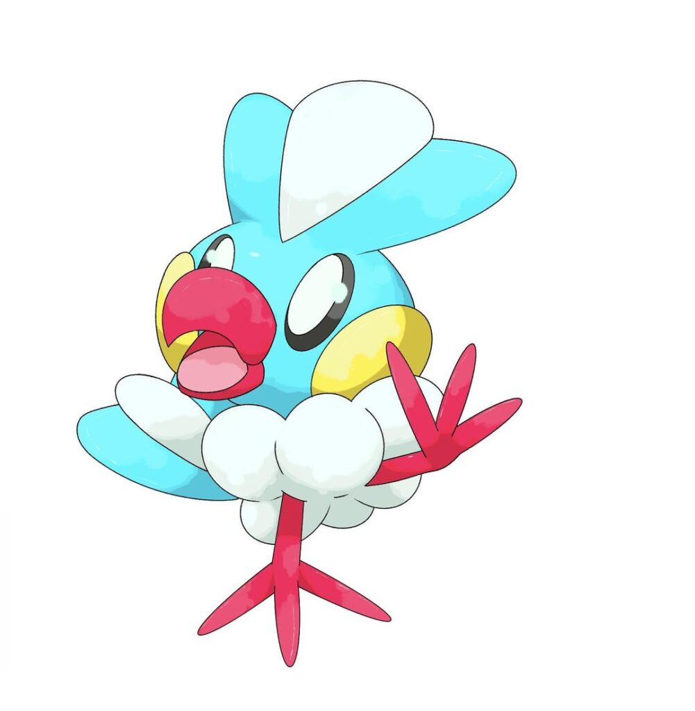 Meet the early route bird in the Austren region Puffluff, Fluffloon, and Loridescence! Flying, Flying/Fairy, and Flying/Fairy types. Level Puffluff to 17 to get Fluffloon, Level Fluffloon to level 35 to get Loridescence. Now redesigned since I wasn’t satisfied with the original.