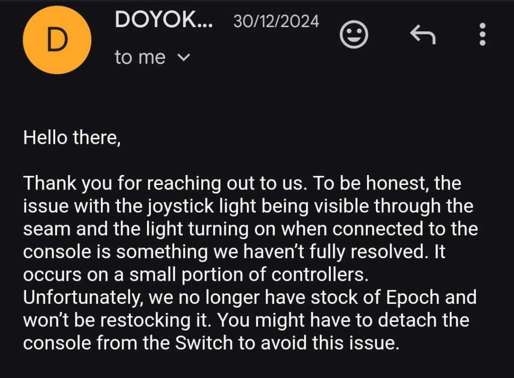 DOYOKY Epoch. Excellent... until it wasn't...