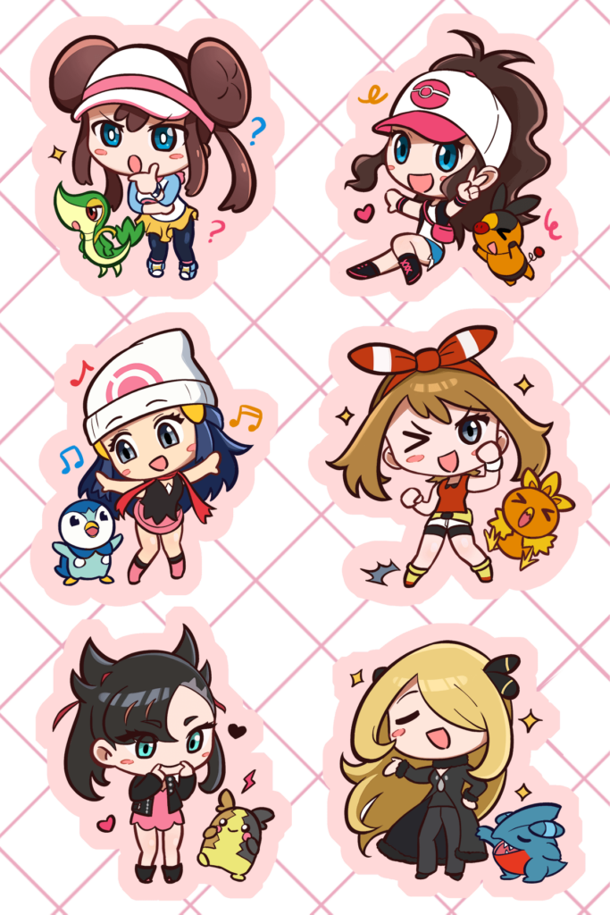 Pokemon Trainers sticker sheet I made!