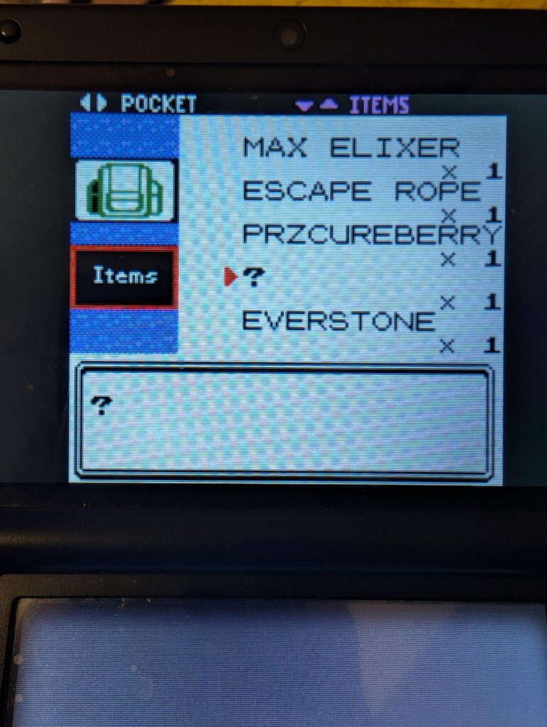 Strange item received in the Goldenrod Pokemon Center