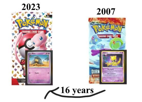 Fun fact: Abra hadn’t gotten a card since 2007 until 2023.