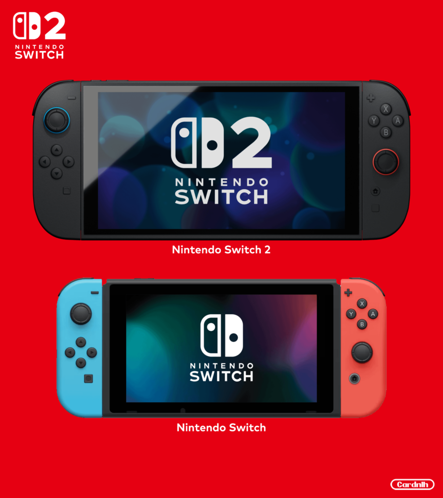 Switch 2 vs Switch 1 Size Comparison (Render by me)