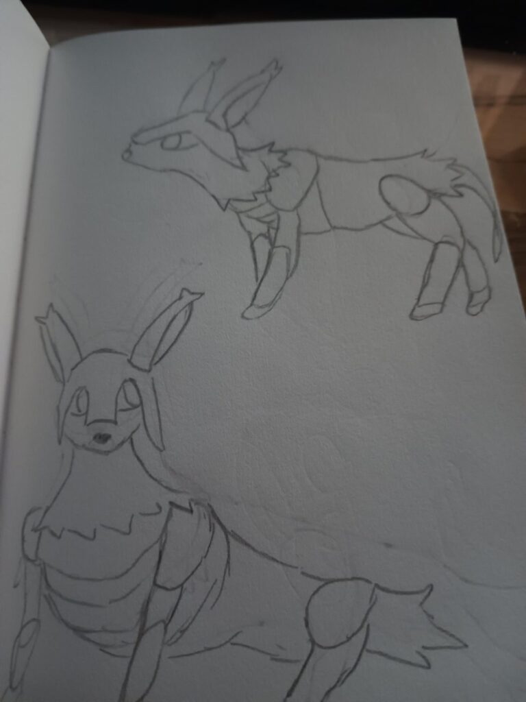 Steel type eevee concepts, could use some feedback/ advice on how to refine this