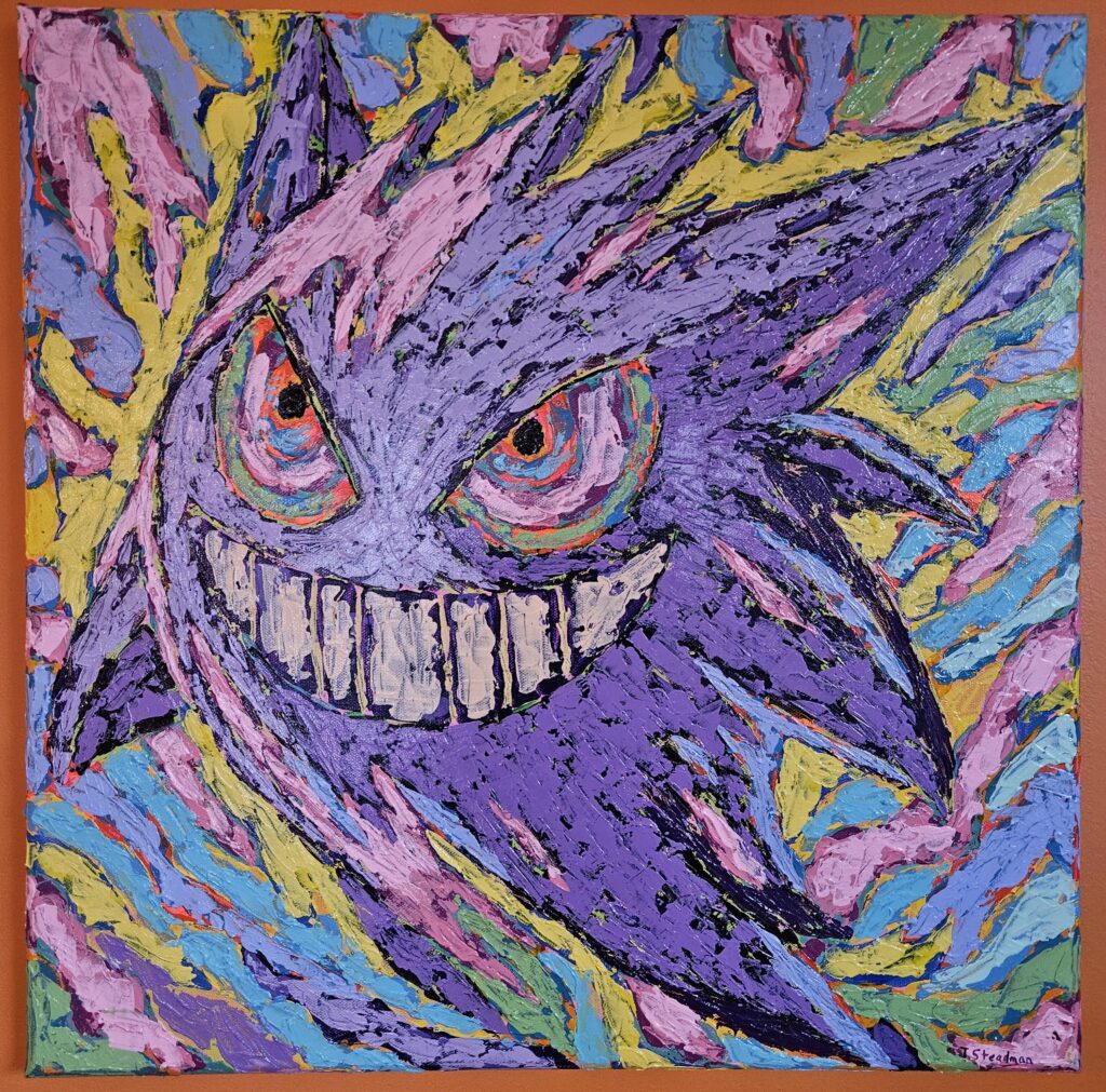 Gengar. Acrylic on canvas 20" X 20".