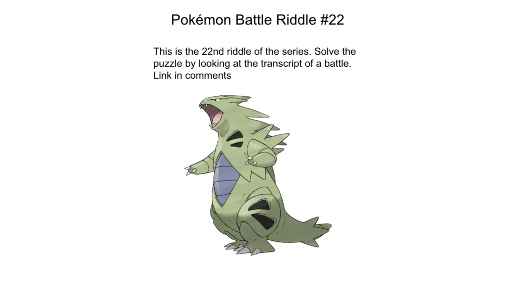 Pokémon Battle Riddle #22