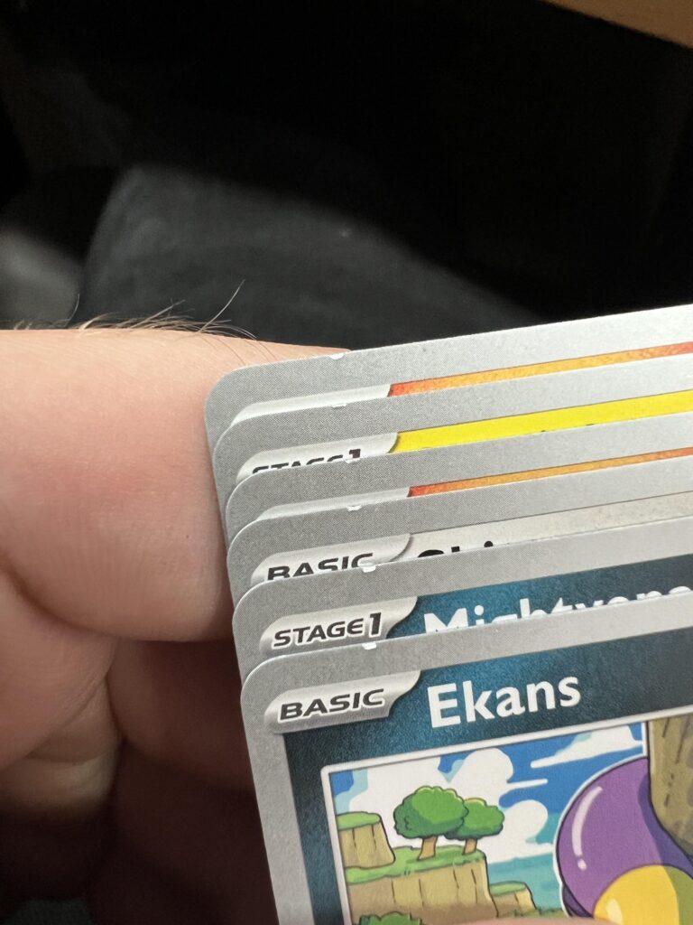 Is this normal? Little chips on the first card in every pack in my booster box.
