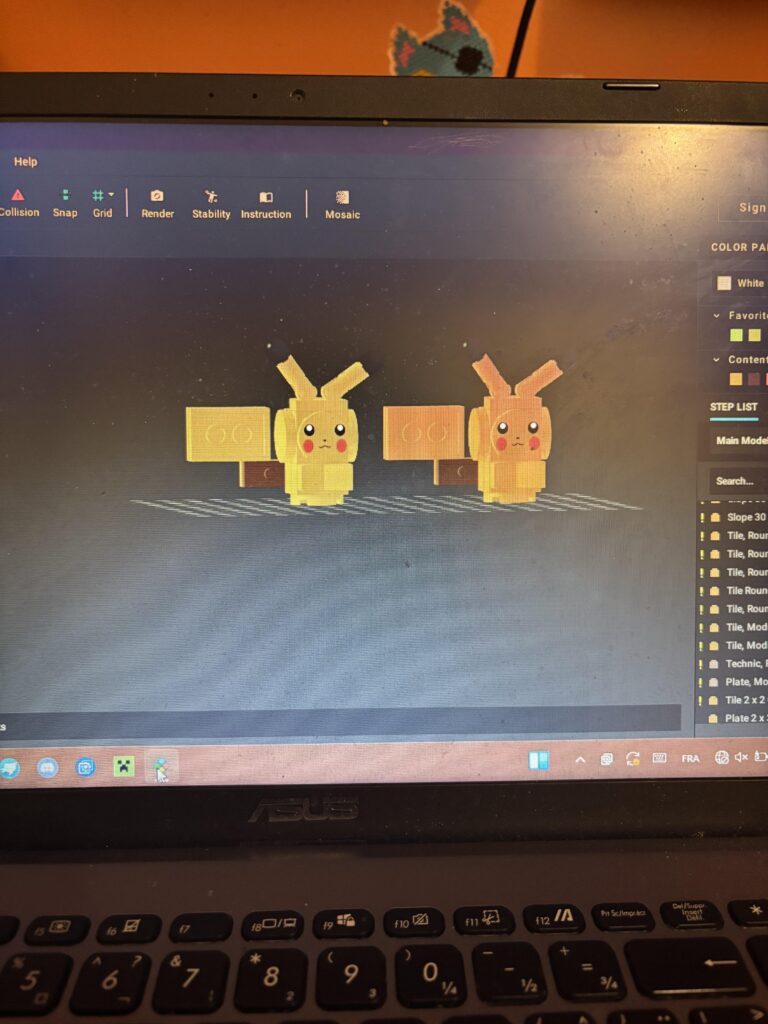 So like there’s this Pokemon game called Pokemon rumble, so I did lego of them.