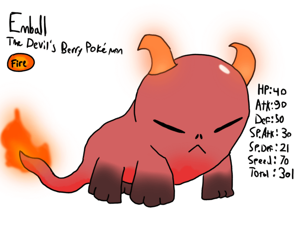 My Fakémon (unfinished) evolution line, Emball and Blitzard