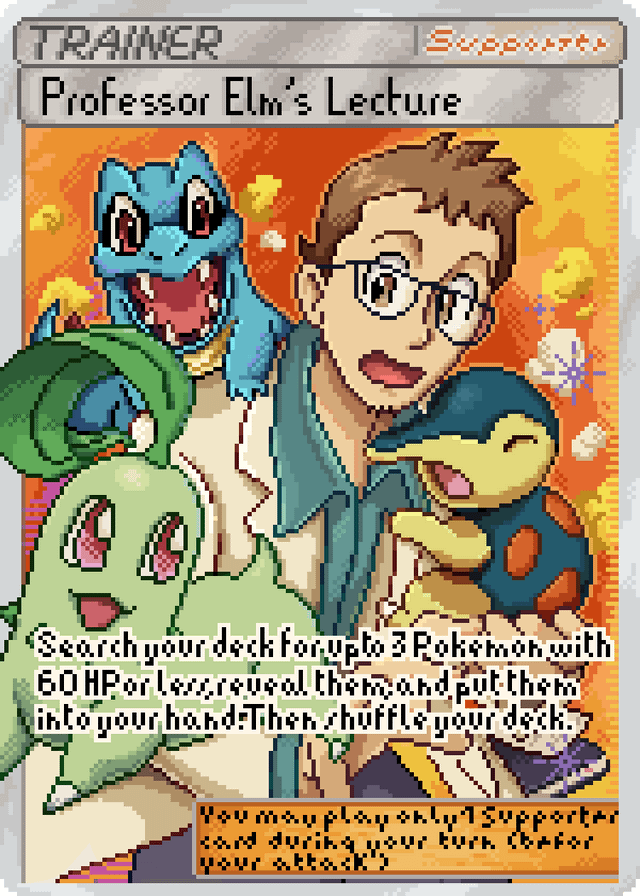 I redrew two TCG cards as pixel art