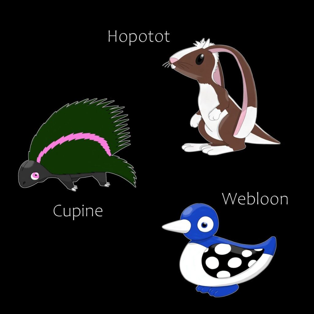 The Starters for my Fakemon Region
