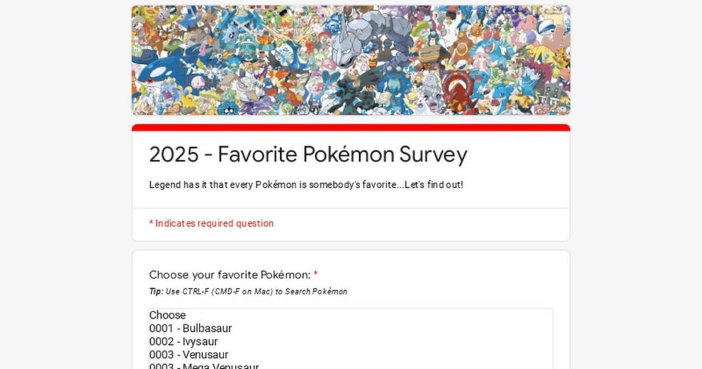 The Favorite Pokémon Survey: 2025 Edition