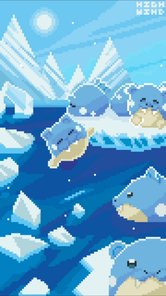 Surging Sparks Spheal pixel art by OldManHighwind!
