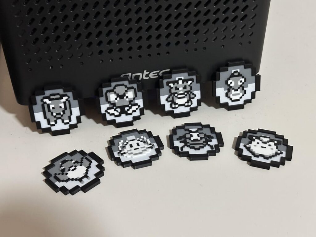 Playing around with 3D printing. Made some coins themed around the OG party sprites!
