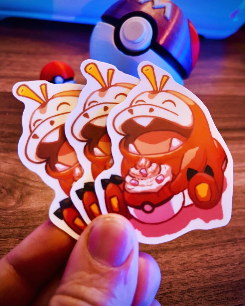 I've recently got a Cricut, so I've wanted to design a sticker just for fun, so here's Fuecoco!