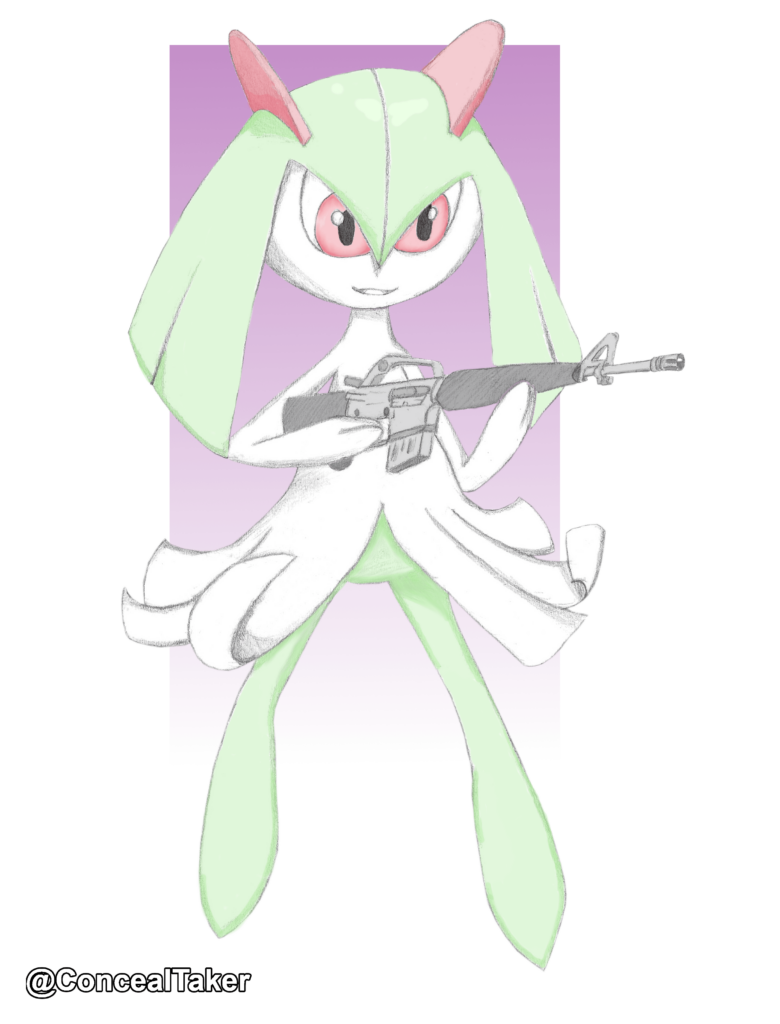 I gave Kirlia an M16 [OC]
