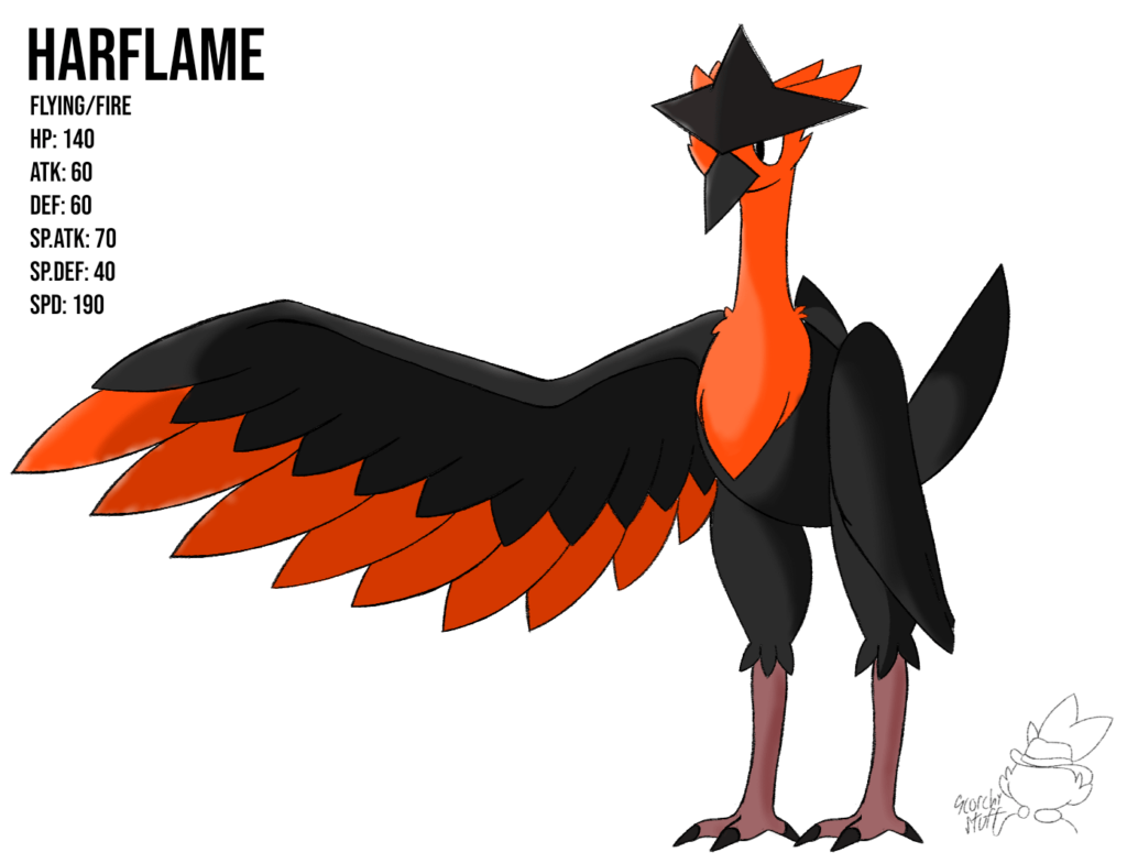 Harflame, my first ever fakemon :D