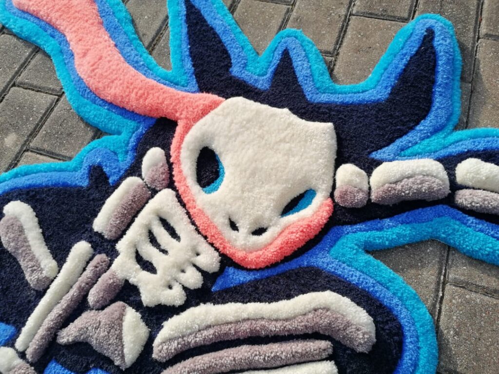 Hi everyone, I just wanted to share this skeleton Greninja rug I made