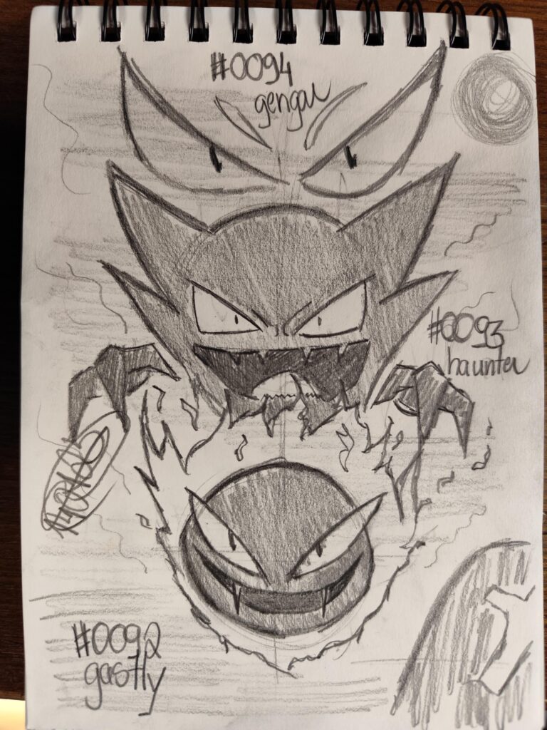 [OC] Gastly's evolution line art