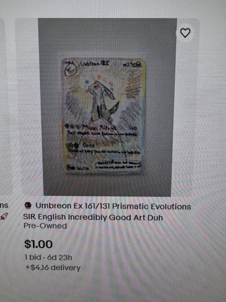 Saw on EBay umbreon ex 161