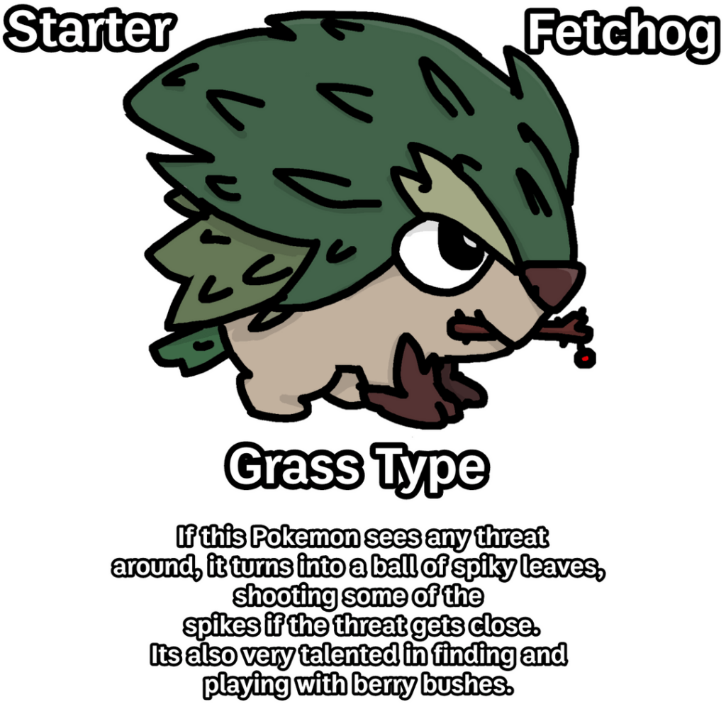 Day 1 of making my own Pokemon Region: Grass Starter