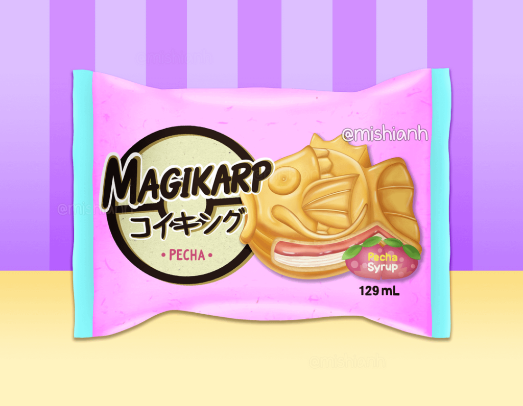 Magikarp-Shaped Ice Cream Sandwich! [OC]