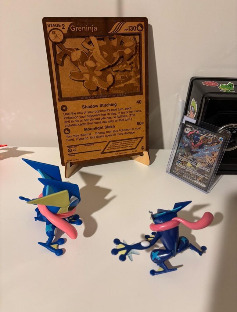 My son wanted to recreate the Spider-Man meme using his Greninja