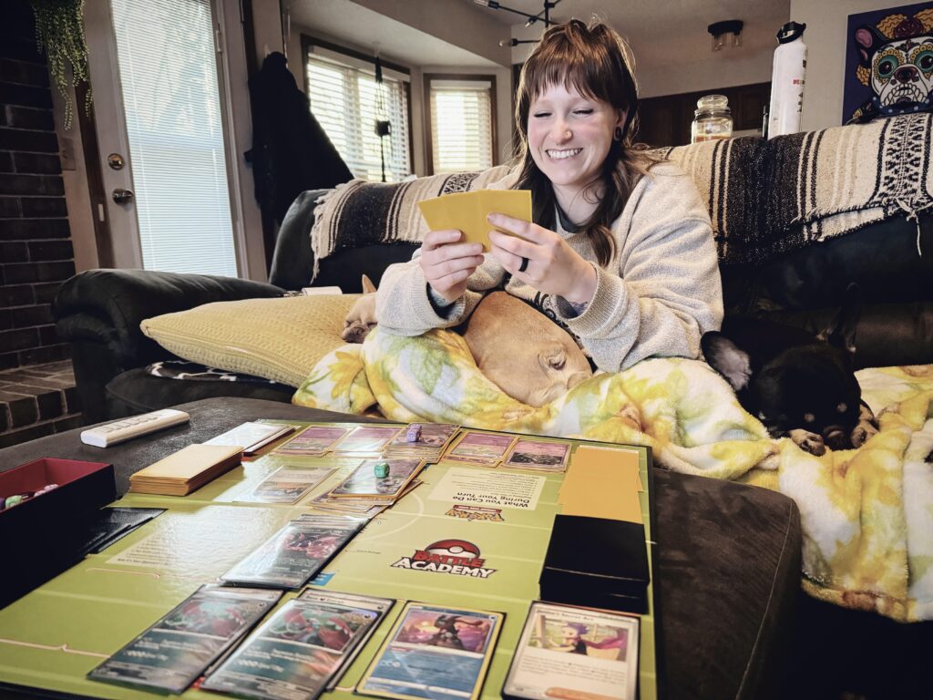 My wife, kicking my butt with her Gardevoir deck