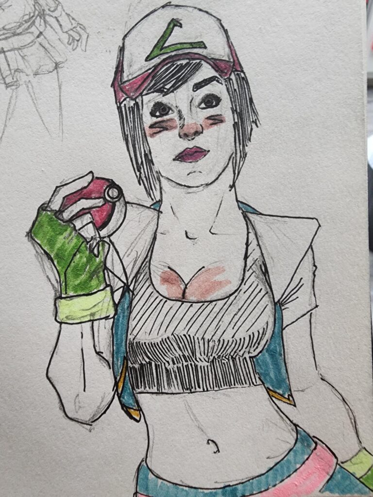 Sketched Jessica Nigri's ash Ketchum