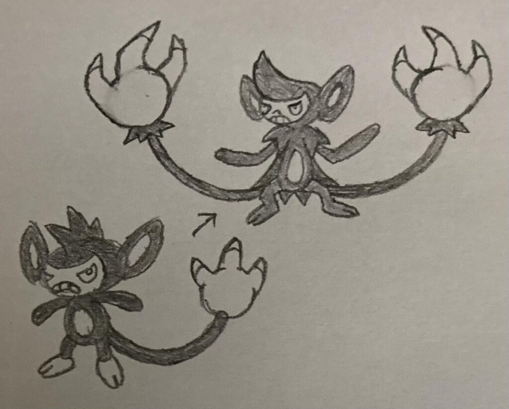 Dark-type Aipom/Ambipom inspired by the agropelter